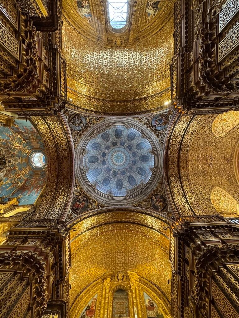 Ceiling in the gold church in Quito