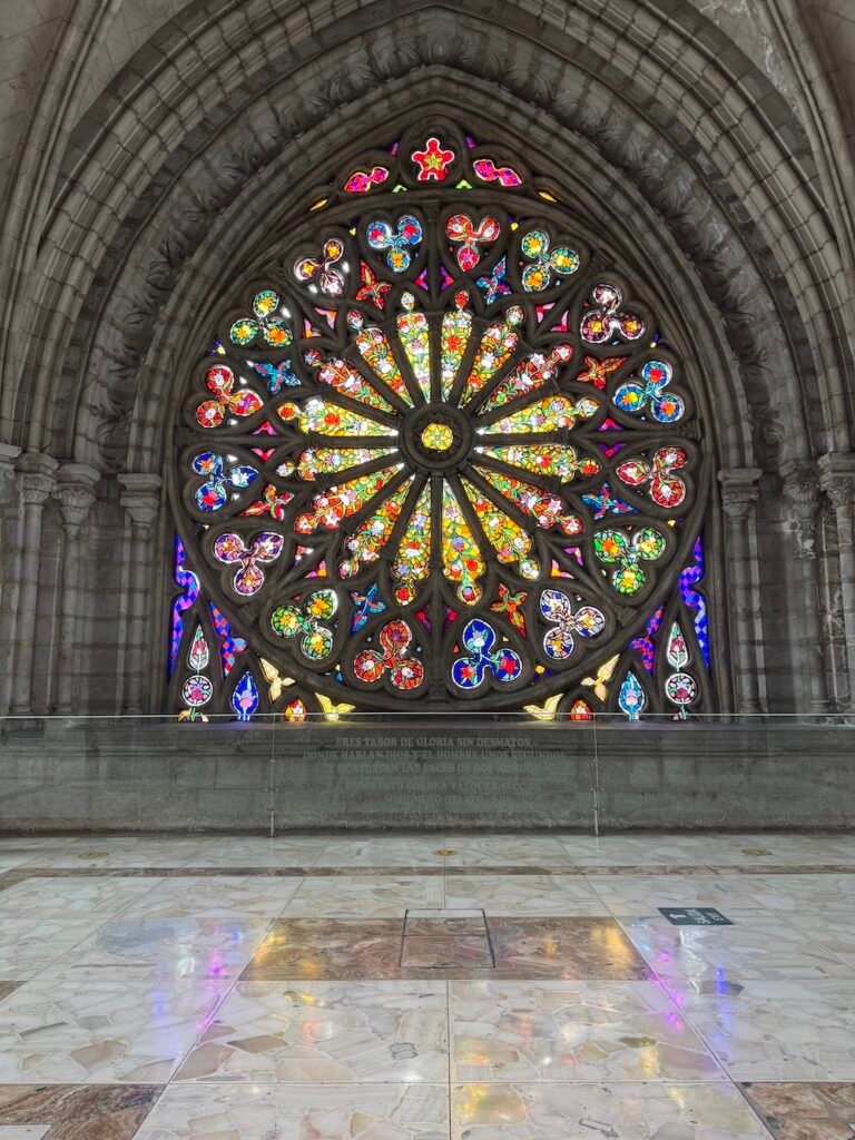Rose window at the basilica in Quito