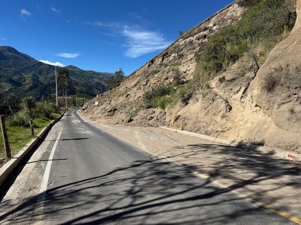 Landslide that took out part of the trail near Sigchos