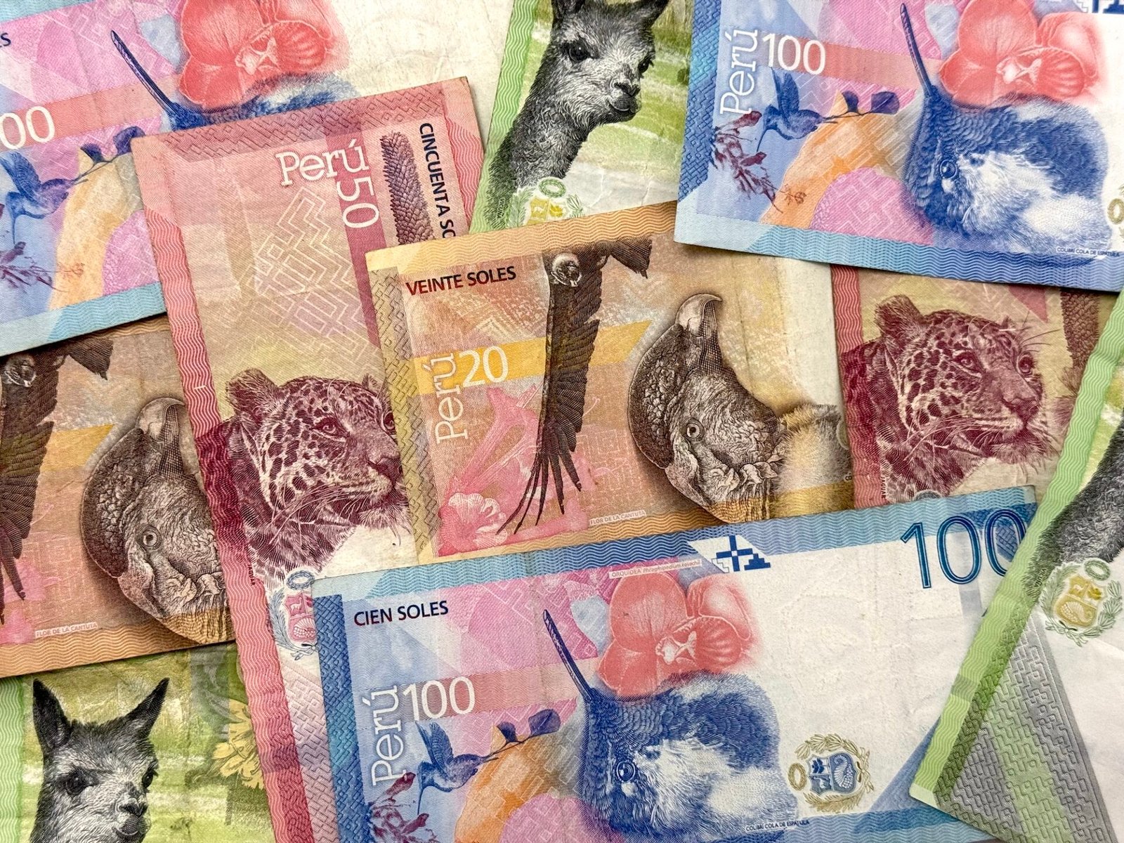Pile of Peruvian paper currency