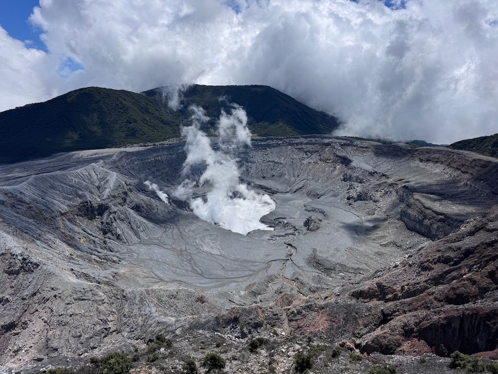 Smoke rising from the Poas Volcano