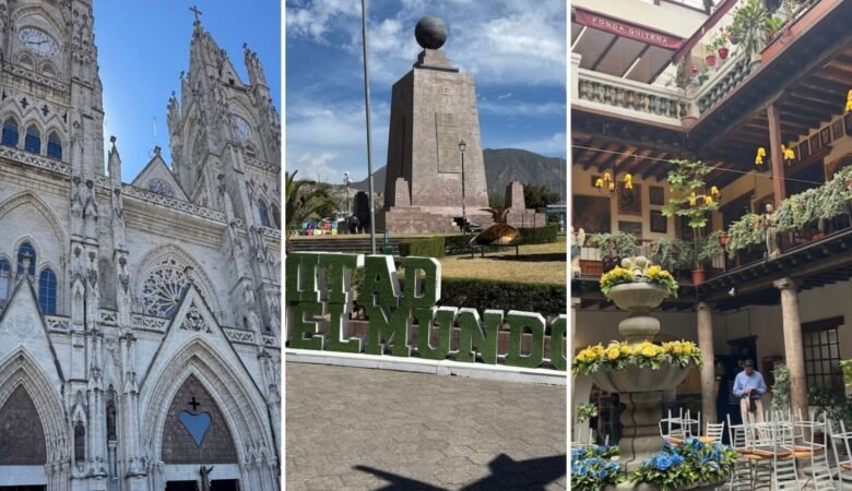 Series of photos around Quito including the Basilica, Mitad del Mundo, and the former Bishop's palace