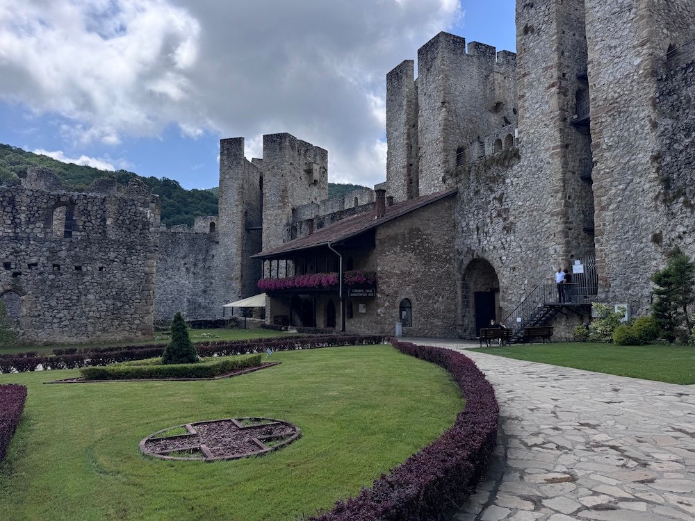 Fortress walls surrounding the Manasija Monastery