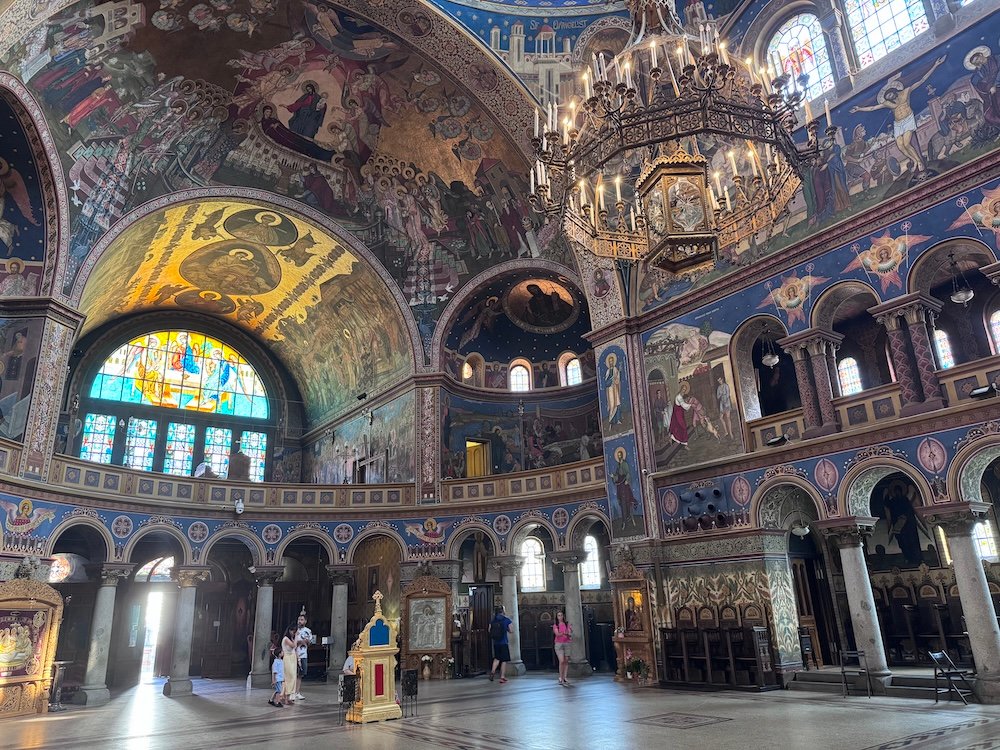 Inside the Holy Trinity Orthodox Church in Sibiu, Romania