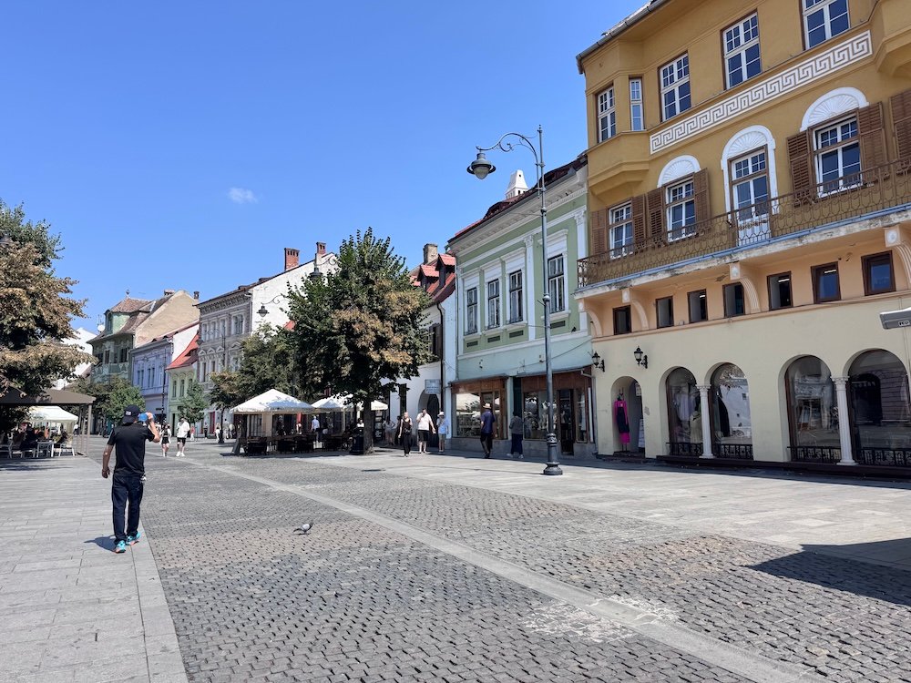 Nicolae Bălcescu Street in Sibiu, Romania
