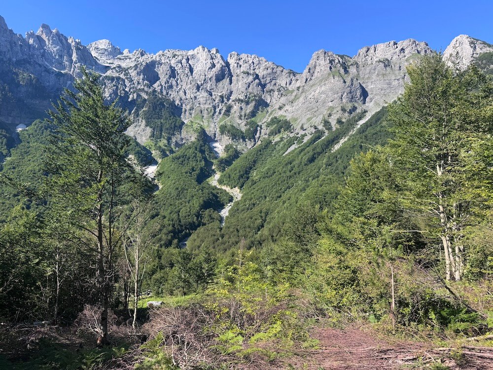 Mountains along the Valbona to Theth hike