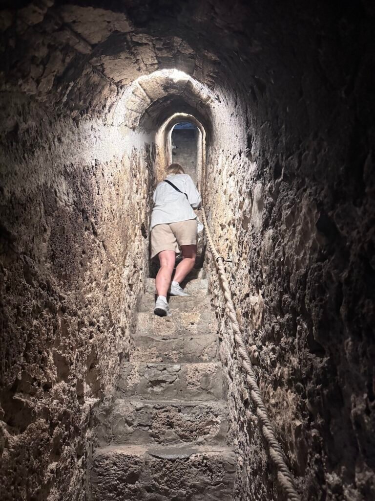 A narrow passageway inside Bran Castle
