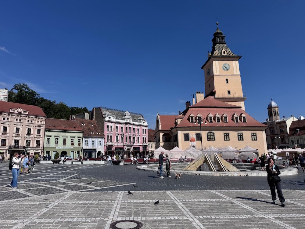 Central square in Brasov, Romania