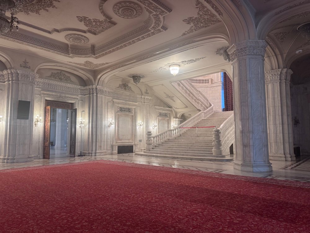 Inside the Palace of Parliament in Bucharest, Romania