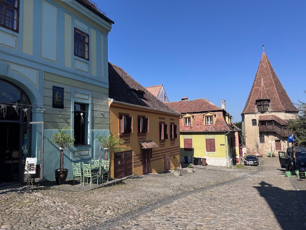 Colorful buildings of the Citadel in Sighisoara, Romania