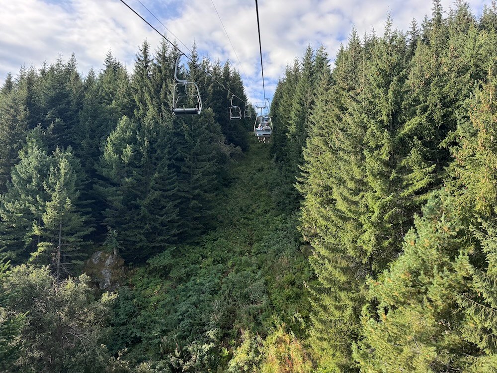 View from the chairlift at the Rila Lakes