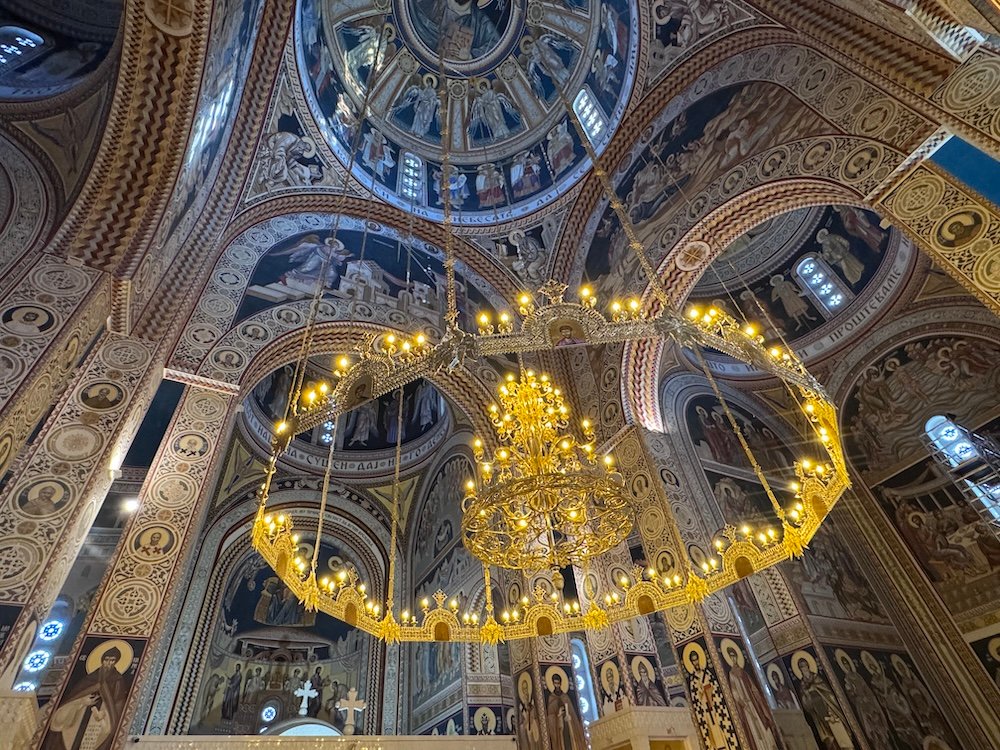 Inside a church in Skopje, North Macedonia